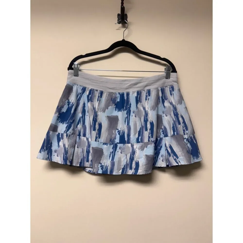 TASC Performance Turquoise/Navy/Gray/White Printed Skirt/Skort, Sz L